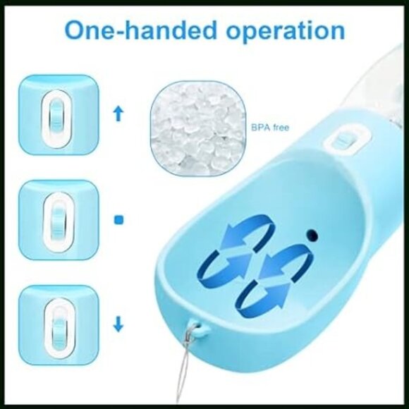 Portable Dog Water Bottle & Food Bowl | Leak-Proof Travel Dog & Cat Dispenser - Picture 2 of 5